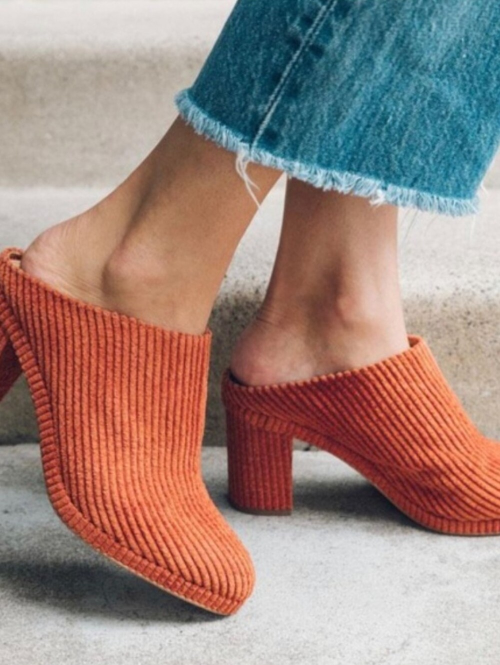 Soludos Brooke Corduroy Mule Heels in Adobe